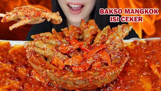 JANGAN DI TIRUU‼️ASMR BAKSO MANGKOK ISI CEKER MERCON SIRAM CABE  ASMR INDONESIA [upl. by Ahsitneuq]