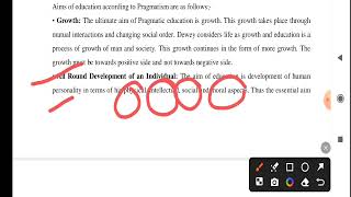 PRAGMATISM AND AIMS OF EDUCATION BG 1ST SEMESTER EDUCATION [upl. by Russ99]