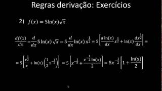 Derivadas 8  Regras de Derivação Exercícios [upl. by Seuqram]