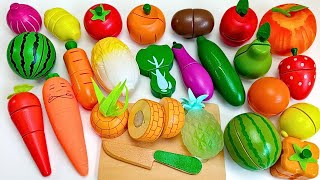 Cutting Wooden Fruit and Vegetables Pineapple Cabbage  Wooden vs Squishy ASMR Pop it [upl. by Chap]