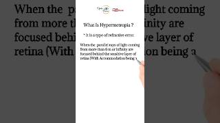 HypermetropiaHyperopia  Opto Focus  Optometry Learn With Shorts [upl. by Kaufman144]