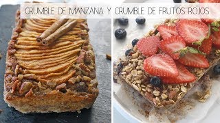 🍎2 recetas de TORTA CRUMBLE DE AVENA MANZANA Y FRUTOS ROJOS ▹ postres fáciles [upl. by Jamesy]