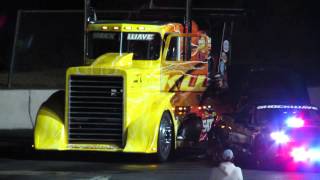 Shockwave Jet Truck 2nd Pass  Night of Fire Lebanon Valley Dragway 2015 [upl. by Assille465]