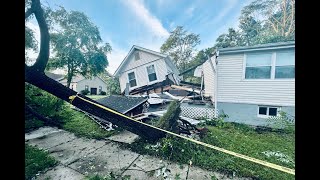 Downburst caused extensive storm damage in Hudson US [upl. by Coreen225]