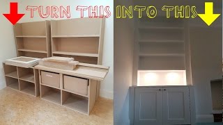 HOW TO  Build Alcove cabinets from cheap sheet material  time lapse video [upl. by Neelrak570]