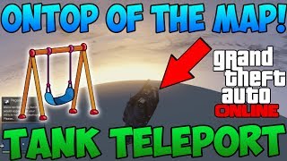 GTA 5 ONLINE TANK CATAPULT  TELEPORTATION GLITCH  ABOVE THE MAP INSANE GLITCH GTA V [upl. by Ikim291]