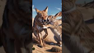 Coyote vs Rabbit desert ecosystem shorts youtubeshorts trendingshorts [upl. by Diane-Marie454]