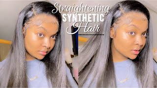 Straightening Synthetic Hair  ORGANIQUE [upl. by Snapp]