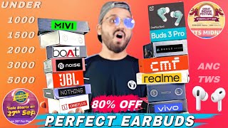 Best Earbuds Under 1000 1500 2000 3000 5000 Ft Flipkart Big Billion Days amp Amazon Great Sales [upl. by Lori]