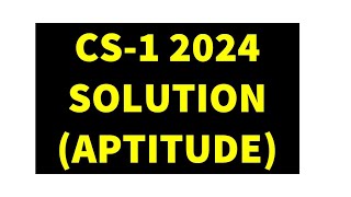 GATE 2024 CS  CS  shift 1  Computer Science  Forenoon  Aptitude Solution [upl. by Adnylg]