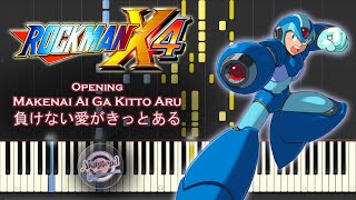 Rockman X4 Opening Makenai Ai Ga Kitto Aru Piano Cover  Synthesia Piano Tutorial [upl. by Anaiv190]