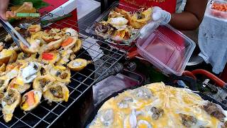 Street food Mini Fried Mussels in Batter Hoi Tod Krog chiwa market Phuket [upl. by Luapnaes]