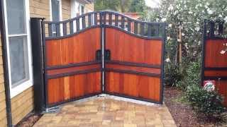 Trackless Bi Fold Gate  Automatic Gate Bi Folding with In Ground Viking I8 [upl. by Sukram31]