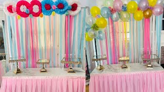 streamers backdrop Ideaseasy Dollar Tree backdrop ideas [upl. by Ryan]