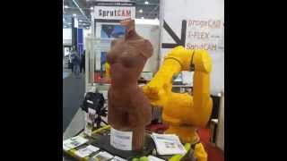 SprutCAM to support SoliCAD robot machining Stäubli TX200 at the MSV 2014 Brno Czech [upl. by Suiramaj]