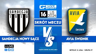 Skrót  Sandecja Nowy Sącz  Avia Świdnik  16112024 [upl. by Ive634]