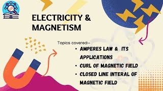 AMPERES LAW AND ITS APPLICATION CURL OF MAGNETIC FIELDCLOSED LINE INTEGRALS OF MAGNETIC FIELD [upl. by Crowell203]