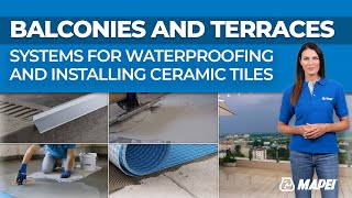 Waterproofing and installing tiles  Balconies terraces  Mapei amp Profilpas [upl. by Notsuh838]