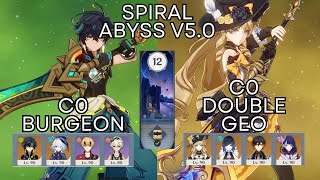 NEW SPIRAL ABYSS v50 FLOOR 12  C0 KINICH BURGEON amp C0 NAVIA DOUBLE GEO  GENSHIN IMPACT [upl. by Ecirtaeb]