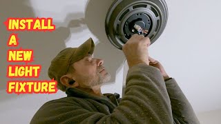 Installing a New Light Fixture Start To Finish  Ceiling Fan Installation [upl. by Eno815]