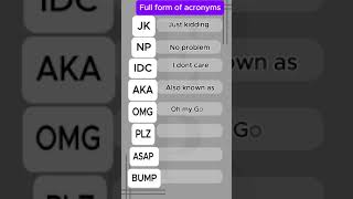 FULL FORM OF ACRONYMS 2 english shortsyoutube britishaccent howtoimprovepronunciationinamerican [upl. by Anitsrhc]