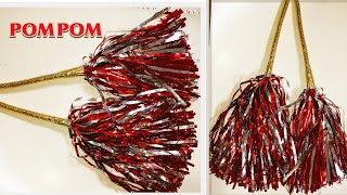 How to make Cheer Leading Pom Poms  DIY Cheerleading Pom Poms  Wrapping sheet pom pom [upl. by Kendrah499]