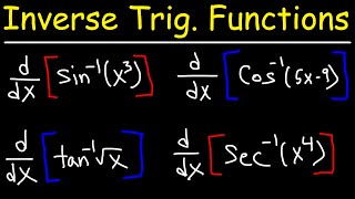 Derivatives of Inverse Trigonometric Functions [upl. by Aidnic]