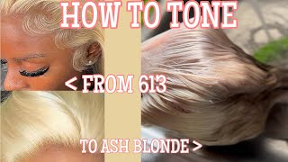 QUICK amp EASY 613 TO ASH BLONDE WIG TUTORIAL WATERCOLOR METHOD  INSTALL PART 1 BEGINNER FRIENDLY [upl. by Garaway]