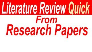 How to Write LITERATURE REVIEW FAST  Quickly Write Literature Review [upl. by Snook]