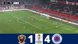 Nice vs Rangers 14  Europa League 2425  Match Highlights [upl. by Samuella]