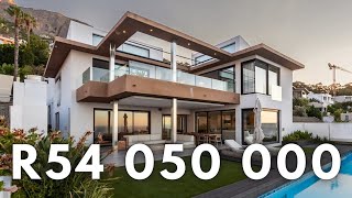 Inside a MODERN MASTERPIECE with OCEAN VIEWS in Fresnaye Cape Town  Luxury Home Tour [upl. by Adnolehs]