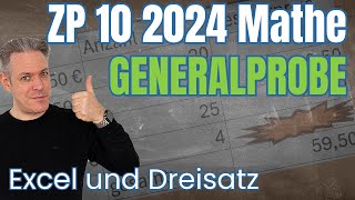 ZP 10 Mathe 2024 MSA Generalprobe Excel und Dreisatz korrigiert [upl. by Odlanor]