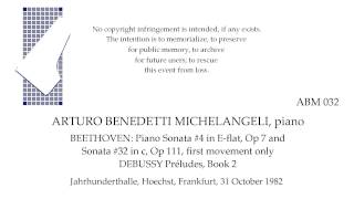 FRANKFURT RECITAL Arturo Benedetti Michelangeli piano 31 October 1982 [upl. by Nicolette981]