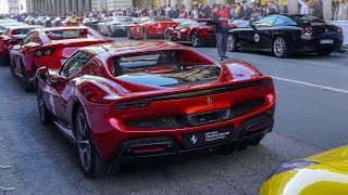 Salone Auto Torino 2024 2 Ferrari Rossocorsa Royal Tour  Purosangue SF90 Stradale 488 Pista [upl. by Auqinehs]