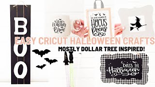 Mostly Dollar Tree Inspired Cricut Crafts  Easy Halloween Cricut Crafts 2023 [upl. by Martijn]