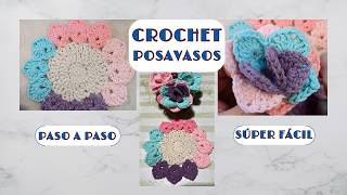 CROCHET ZURDOS POSAVASOS PETALOS MULTICOLORES PASO A PASO [upl. by Ttelrahc]