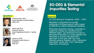 Workshop On Ethylene GlycolDiethylene Glycol EGDEG amp Elemental Impurities Testing [upl. by Ynnub]