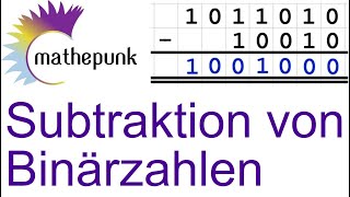 Subtraktion von Binärzahlen [upl. by Akcirre]