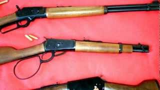 COWBOY LEVER GUNS MARLIN 44 HENRY 22 ROSSI 357 MARES LEG [upl. by Islaen]