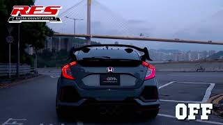 Honda Civic FK8 Type R upgrade with RES Exhaust mid pipe  valve muffler exhaust system sound check [upl. by Yeslehc160]