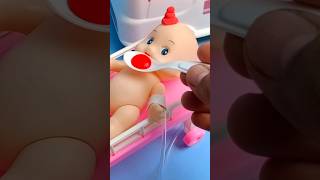 ASMR Giving medicine to a sick baby doll Satisfying with Unboxing Doctor Set toys asmr shorts [upl. by Noll]