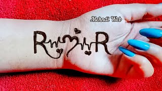 DIY R❤️R COUPLE TATTOO MEHNDI DESIGNS  COUPLE TATTOO MEHNDI ART  MEHNDI WEB [upl. by Aynahs]