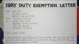 How To Write A Jury Duty Exemption Request Letter Step by Step Guide  Writing Practices [upl. by Julian]