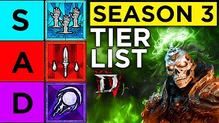 Diablo 4 Season 3 NECROMANCER Tier List [upl. by Argus]