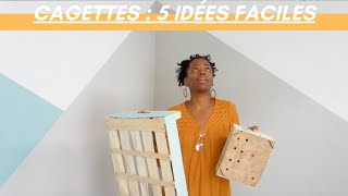 👊🏾 5 idées pour cagettes en bois  les utiliser à la maison DIY sans clou ni vis Système D 👊🏾 [upl. by Nojram585]