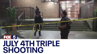 NYC crime Triple shooting continues violent July 4 weekend in the Bronx [upl. by Nesto]