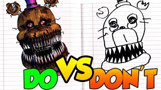 DOs amp DONTs Drawing Five Nights At Freddys 4 In 1 Minute CHALLENGE [upl. by Arreyt]