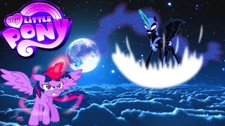 My Little Pony Transform  Twilight Sparkle Vs Princess Luna Battle  MLP Coloring Videos For Kids [upl. by Nilatak796]