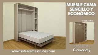 Mueble cama abatible en vertical sencillo y económico ¡Gran ahorro de espacio [upl. by Yellhsa589]