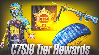 C7S19 TIRE REWARDS BGMIPUBGM  A8 ROYAL PASS CYCLE 7 SEASON 19 TIER REWARDS PUBG MOBILE [upl. by Bilski]